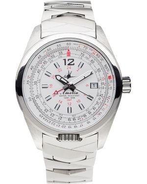 Abingdon Co. Amelia Swiss Gmt Stainless Steel Bracelet Watch 40mm - Gray