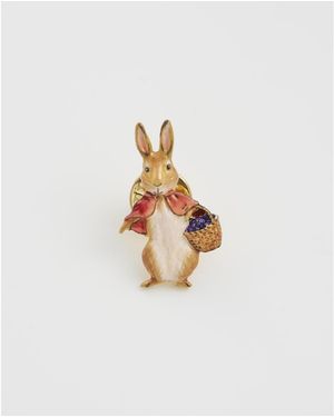 Fable England Peter Rabbit Cotton-tail Brooch - White
