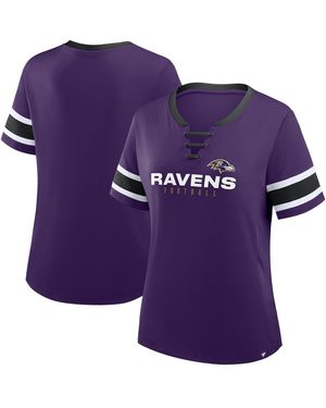 Fanatics Baltimore Ravens Redzone Draw Play Athena Lace-up T-shirt - Purple