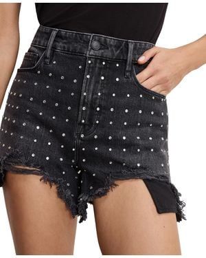 GOOD AMERICAN High-rise Rhinestone Shorts - Black