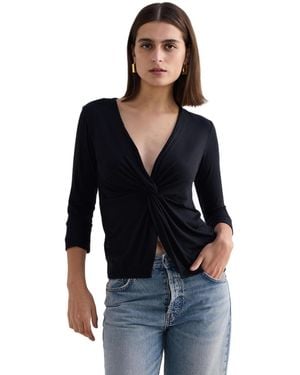 REISTOR Twist Front Knit Shirt - Black