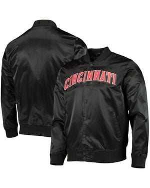 Pro Standard Cincinnati Reds Wordmark Satin Full-snap Jacket - Black