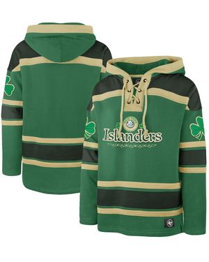 '47 New York Islanders St. Patrick's Day Mclucky Superior Lacer Pullover Hoodie - Green