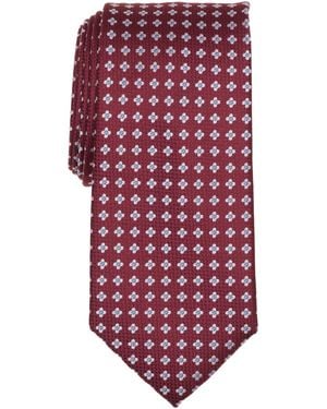 Club Room Ascot Neat Pattern Tie - Red