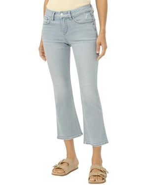 Silver Jeans Co. Suki Mid Rise Luxe Stretch Kick Flare Jeans - Blue