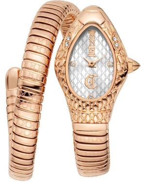 Just Cavalli Vetra Quartz Ip Stainless Steel Bracelet Watch - Natural