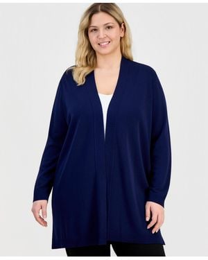 Jones New York Plus Size Open-front Cardigan Sweater - Blue