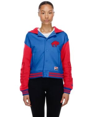 KTZ Buffalo Bills Throwback Hooded Full-snap Cotton-blend Jacket - Blue