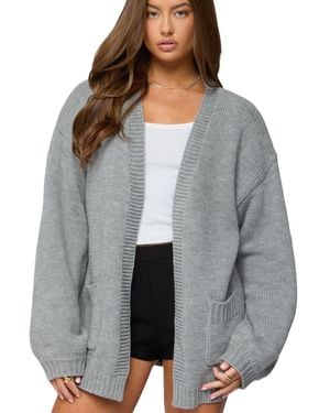 Edikted Julian Oversized Knit Cardigan - Gray