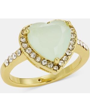 Charter Club Green Crystal Heart Ring - Metallic