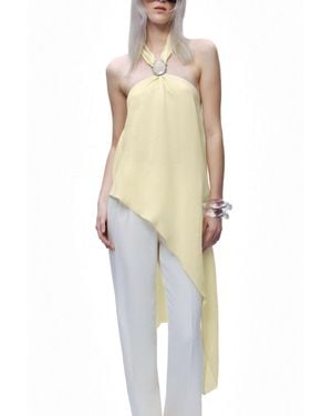 Nocturne Sleeveless Halter Blouse - Natural