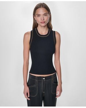 DKNY Contrast Stitch Tank Top - Blue