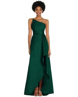 Alfred Sung One-shoulder Satin Gown - Green