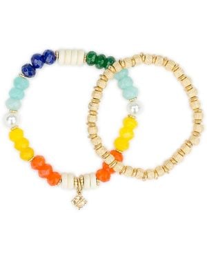 Patricia Nash Beaded Charm Stretch Bracelet Set - Blue