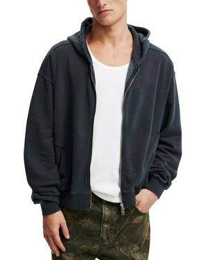Cotton On Cropped Zip Up Hoodie - Black
