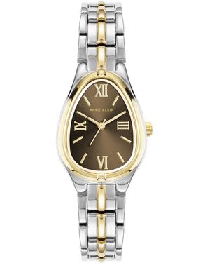 Anne Klein Quartz Tear Drop Brown Two-tone Alloy Metal Bracelet Watch 30 X 25mm - Metallic