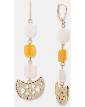Style & Co. Gold-tone Linear Beaded Drop Earrings - White