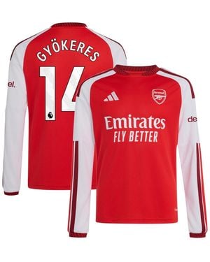 adidas Boys' And Girls' Arsenal Fc Viktor Gyoekeres Long Sleeve Replica Jersey - Red