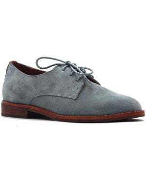 Gentle Souls Aronson Almond Toe Suede Lace-up Oxford Shoes - Blue