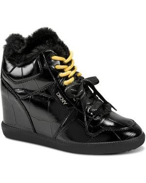 DKNY High-top Wedge Sereina Sneakers - Black