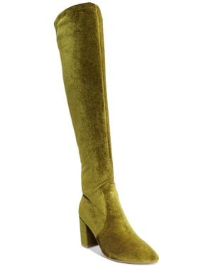 SMASH Shoes Malia Wide Calf Block Heel Over-the-knee Boots - Green