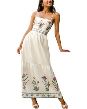 CUPSHE Flowerbed Floral Maxi Beach Dress - White