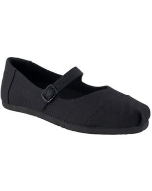 TOMS Alpargata Mary Jane Buckled Espadrilles Flats - Black