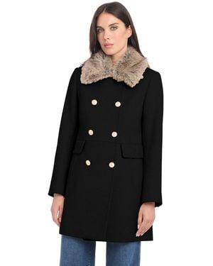 Vince Camuto Double-breasted Wool Blend Military Coat - Black