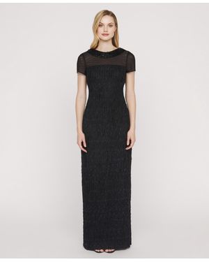 JS Collections Inaya Column Collared Gown - Black