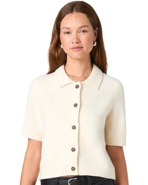 French Connection Suzie Short-sleeve Collared Button-up Top - White