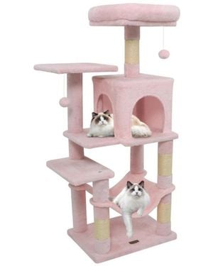 Hongge 44 Inch Multi-level Cat Tower - Pink