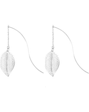 Bearfruit Jewelry Statement Leaf Drop Earrings - White