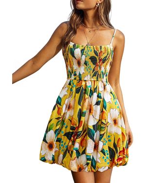 CUPSHE Square-neck Sleeveless Woven Mini Dress - Yellow