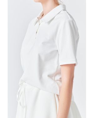 Grey Lab Pique Polo Shirt - White