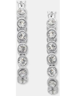 Givenchy Pave Oval Hoop Earrings - White