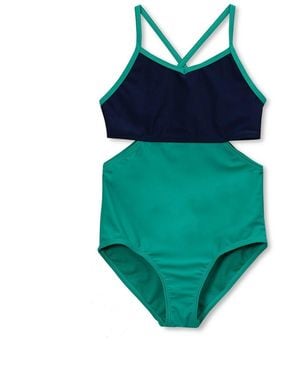 Lands' End Girls X-back One Piece Swimsuit - Green
