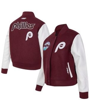 Pro Standard Philadelphia Phillies Game Day Classics Wool Varsity Jacket - Red