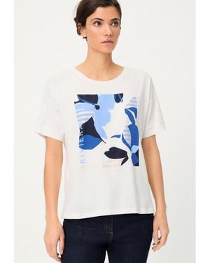 Olsen Riviera Placement Print T-shirt - White