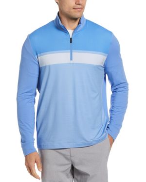 PGA TOUR Chest Stripe Ombre Long Sleeve Quarter-zip Sweater - Blue