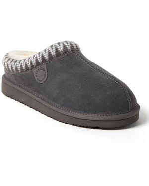 Dearfoams Fireside By Greta Genuine Shearling Clog Slipper - Gray