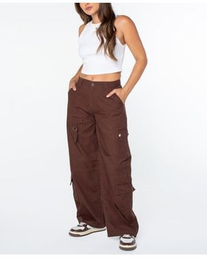 Celebrity Pink High-rise Wide-leg Cargo Pants - Brown