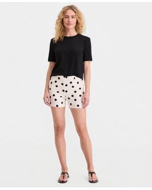 On 34th Dot-print Side-zip Shorts - Black