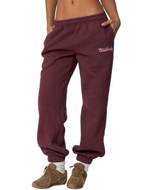Edikted Sasha Bow Detail Sweatpants - Red