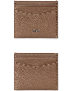 BOSS New Crosstown Leather Credit Card Wallet - Brown