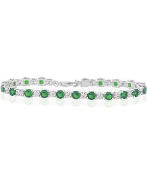 Simona Radiant Alternating Round Color And Clear Cz Tennis Bracelet - Green