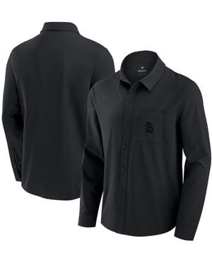 Fanatics St. Louis Cardinals Front Office Long Sleeve Button-up Shirt - Black