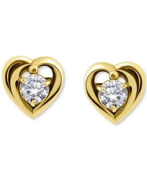Giani Bernini Cubic Zirconia Heart Solitaire Stud Earrings - Metallic
