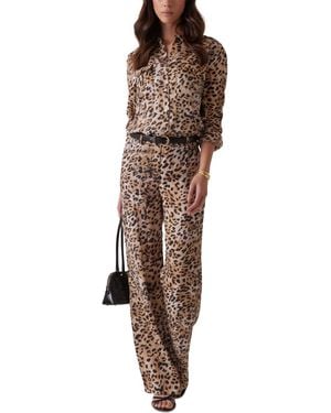 Guess Enora Printed Straight-leg Pants - Brown