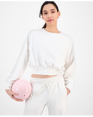 ID Ideology Butter Fleece Cropped Sweatshirt - White