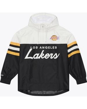 Mitchell & Ness Los Angeles Lakers Head Coach Lightweight Anorak Quarter-zip Windbreaker - Black